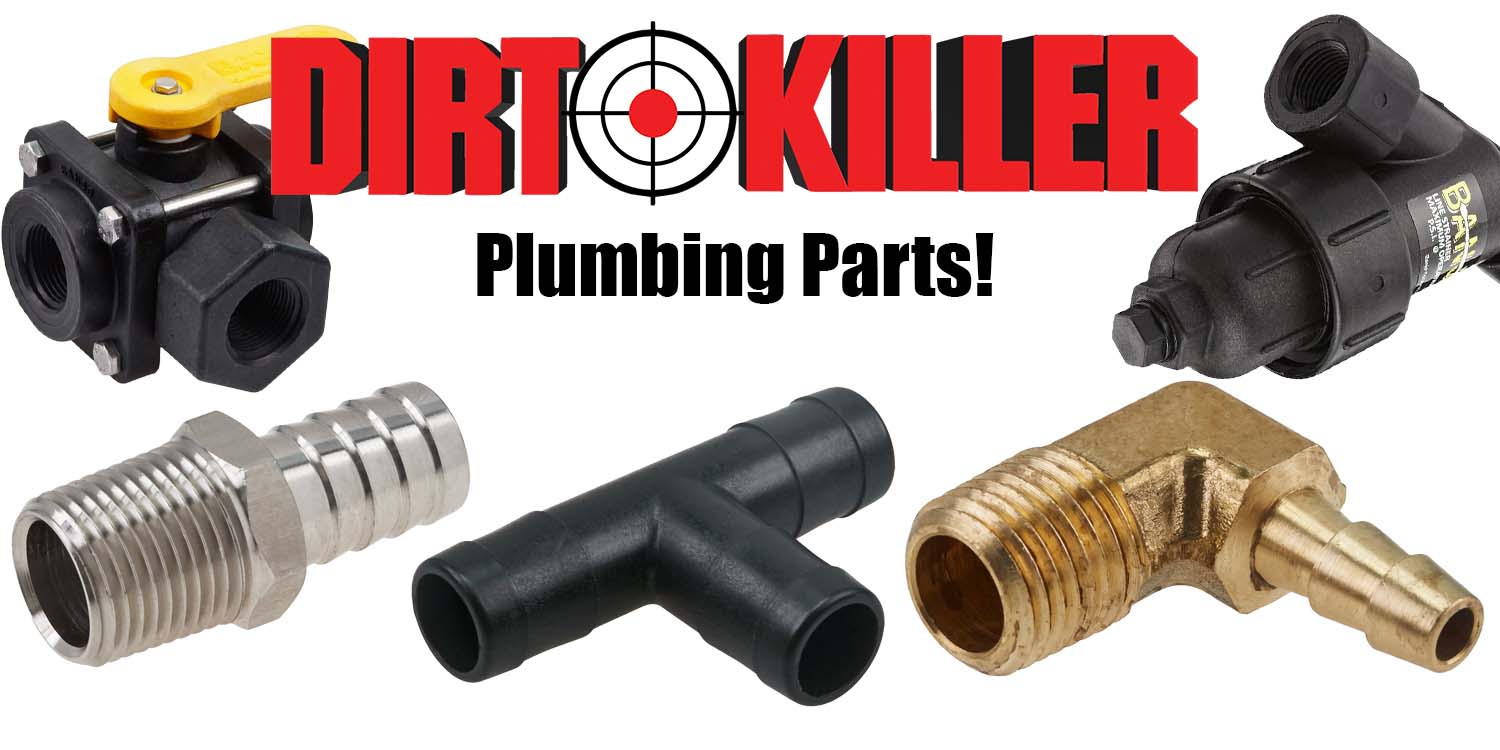 Plumbing parts for custom pressure washer rigs, trailers, vans